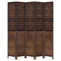 Divisorio Ambienti 5 Pannelli Marrone Scuro Massello Paulownia 358712