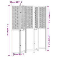 Divisorio Ambienti 5 Pannelli Marrone Scuro Massello Paulownia 358712