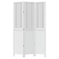 Divisorio Ambienti 3Pannelli Bianco Legno Massello di Paulownia 358718