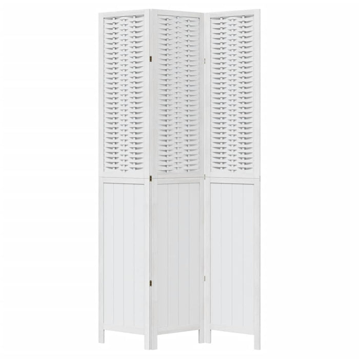 Divisorio Ambienti 3Pannelli Bianco Legno Massello di Paulownia 358720