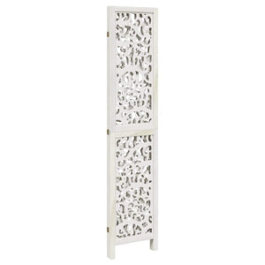 Divisorio Ambienti 3Pannelli Bianco Legno Massello di Paulownia 358734