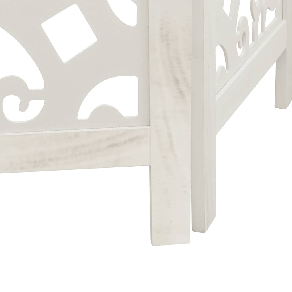 Divisorio Ambienti 3Pannelli Bianco Legno Massello di Paulownia 358736