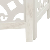 Divisorio Ambienti 3Pannelli Bianco Legno Massello di Paulownia 358736