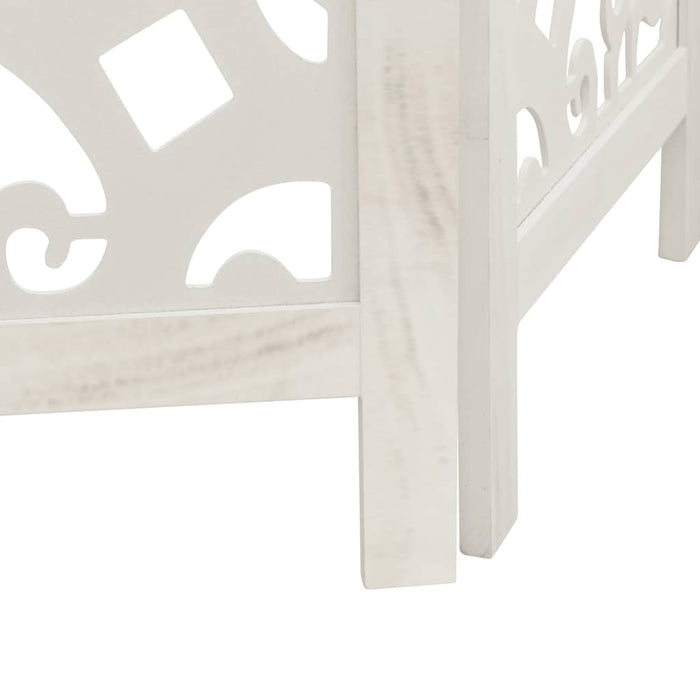 Divisorio Ambienti 3Pannelli Bianco Legno Massello di Paulownia 358736