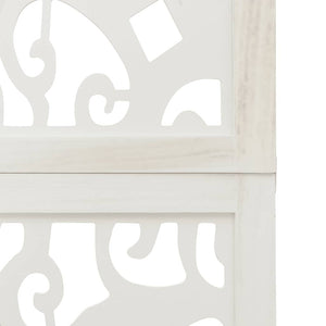 Divisorio Ambienti 4Pannelli Bianco Legno Massello di Paulownia 358737