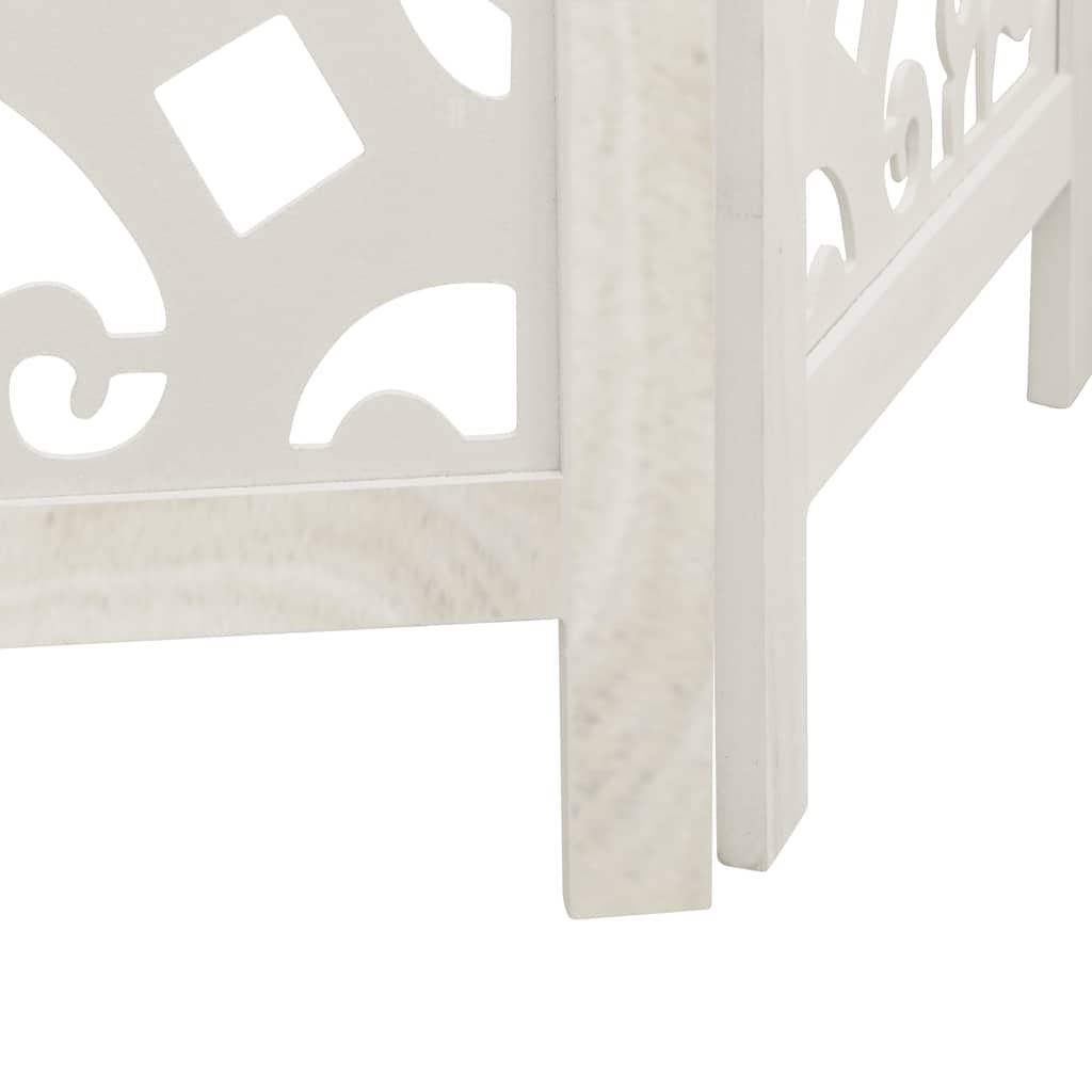 Divisorio Ambienti 4Pannelli Bianco Legno Massello di Paulownia