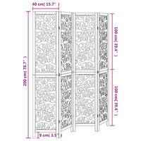 Divisorio Ambienti 4Pannelli Bianco Legno Massello di Paulownia 358739