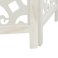 Divisorio Ambienti 4Pannelli Bianco Legno Massello di Paulownia 358740