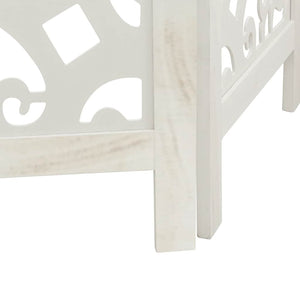 Divisorio Ambienti 4Pannelli Bianco Legno Massello di Paulownia 358740