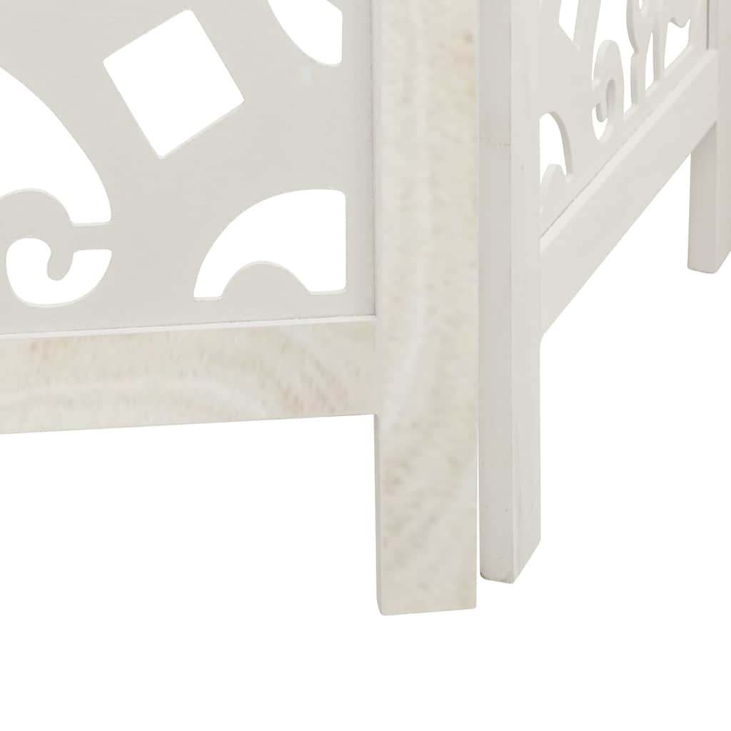 Divisorio Ambienti 5Pannelli Bianco Legno Massello di Paulownia 358743