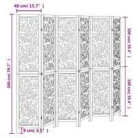Divisorio Ambienti 6Pannelli Bianco Legno Massello di Paulownia 358747
