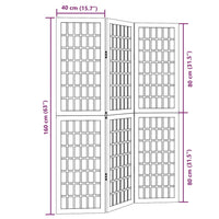 vidaXL Divisorio Ambienti 3 Pannelli Nero Legno Massello di Paulownia