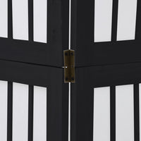 vidaXL Divisorio Ambienti 5 Pannelli Nero Legno Massello di Paulownia