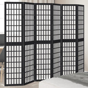 Divisorio Ambienti 6 Pannelli Nero Legno Massello di Paulownia 358778