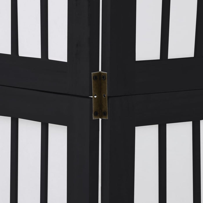 vidaXL Divisorio Ambienti 6 Pannelli Nero Legno Massello di Paulownia