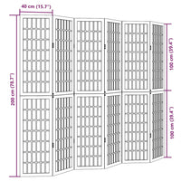 vidaXL Divisorio Ambienti 6 Pannelli Nero Legno Massello di Paulownia