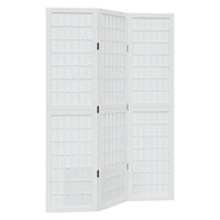 vidaXL Divisorio Ambienti 3Pannelli Bianco Legno Massello di Paulownia