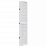 vidaXL Divisorio Ambienti 3Pannelli Bianco Legno Massello di Paulownia