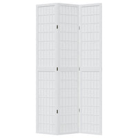 Divisorio Ambienti 3Pannelli Bianco Legno Massello di Paulownia 358784