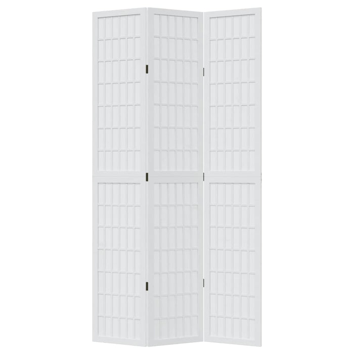 Divisorio Ambienti 3Pannelli Bianco Legno Massello di Paulownia 358784