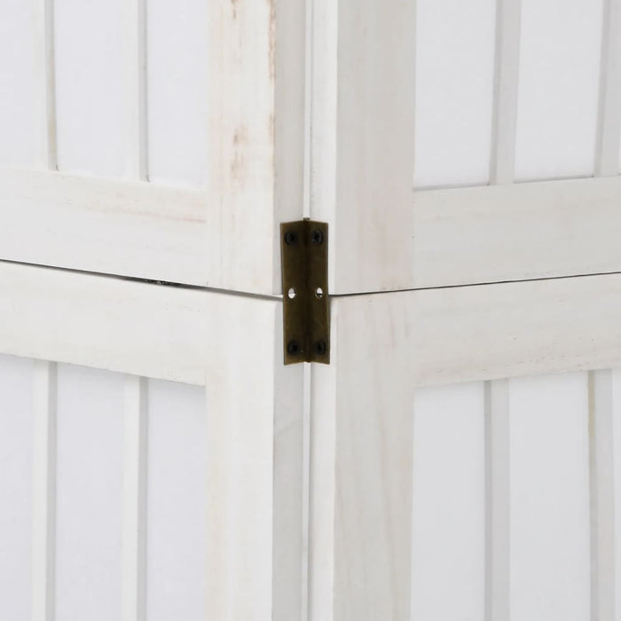 Divisorio Ambienti 3Pannelli Bianco Legno Massello di Paulownia 358784