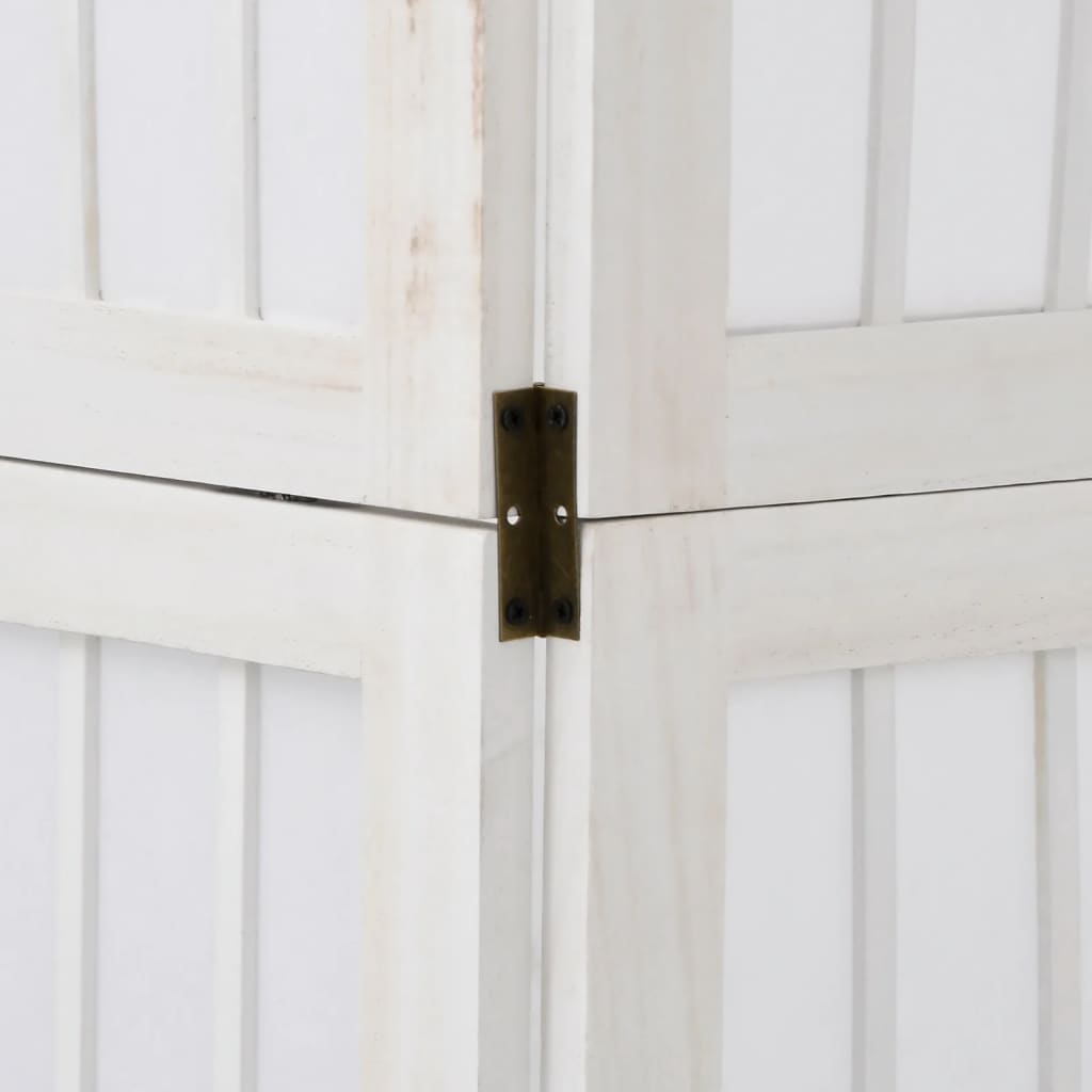 vidaXL Divisorio Ambienti 3Pannelli Bianco Legno Massello di Paulownia