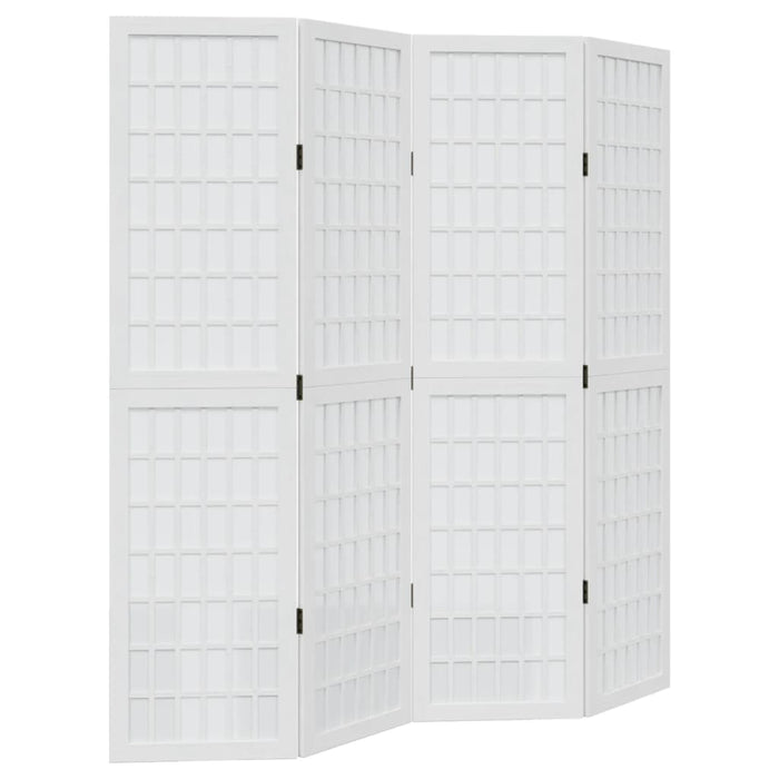 vidaXL Divisorio Ambienti 4Pannelli Bianco Legno Massello di Paulownia