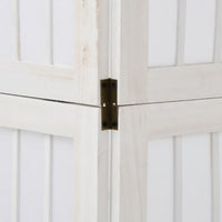 vidaXL Divisorio Ambienti 4Pannelli Bianco Legno Massello di Paulownia