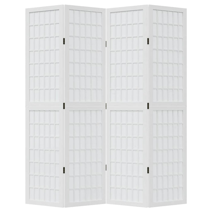 Divisorio Ambienti 4Pannelli Bianco Legno Massello di Paulownia 358786