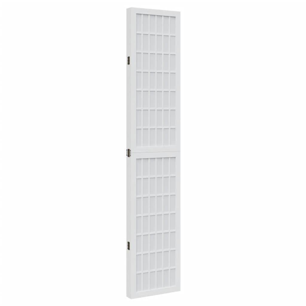 Divisorio Ambienti 4Pannelli Bianco Legno Massello di Paulownia 358786