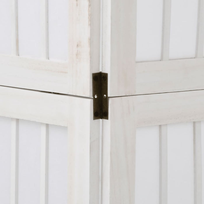 vidaXL Divisorio Ambienti 5Pannelli Bianco Legno Massello di Paulownia