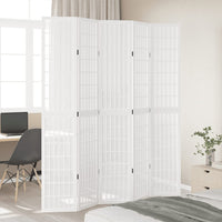 vidaXL Divisorio Ambienti 5Pannelli Bianco Legno Massello di Paulownia