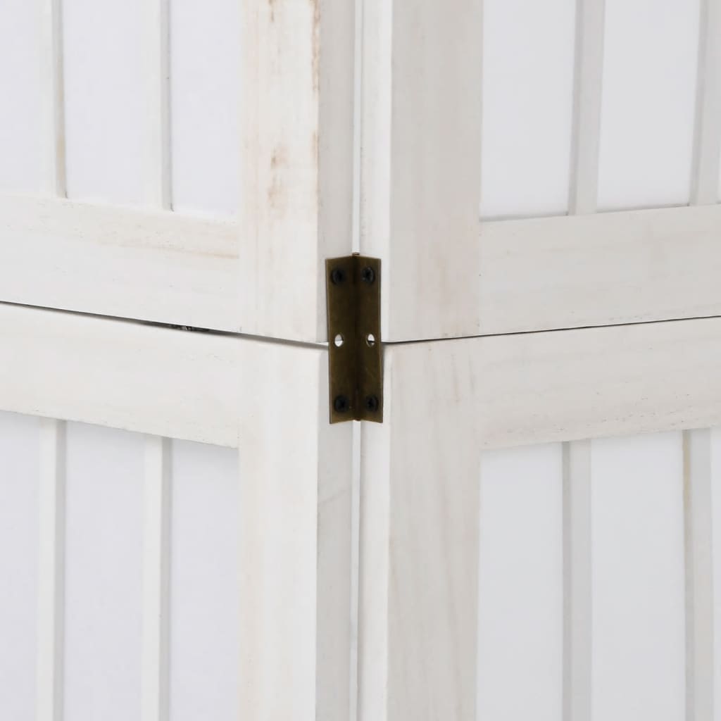 vidaXL Divisorio Ambienti 5Pannelli Bianco Legno Massello di Paulownia