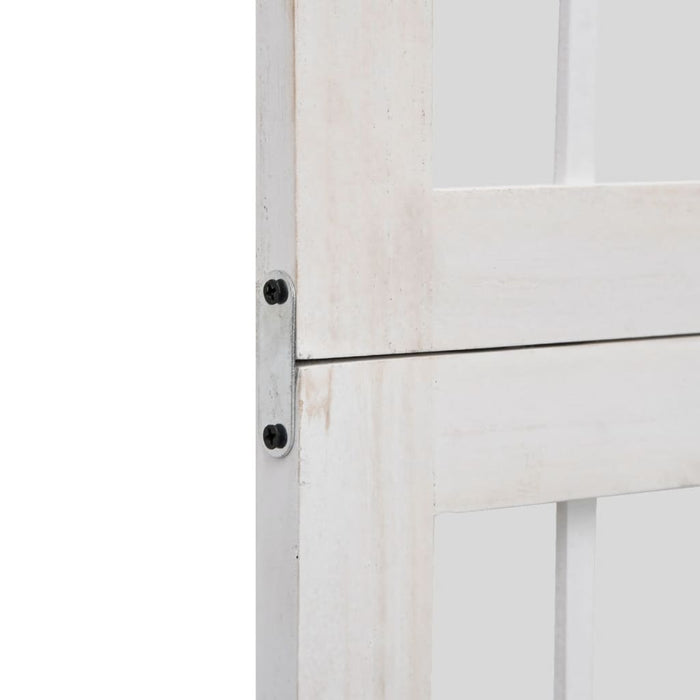 Divisorio Ambienti 6Pannelli Bianco Legno Massello di Paulownia 358793