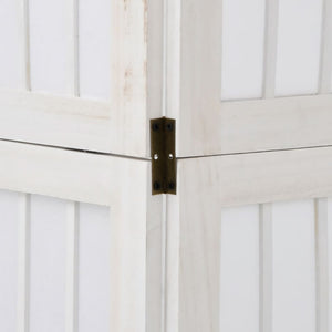 vidaXL Divisorio Ambienti 6Pannelli Bianco Legno Massello di Paulownia