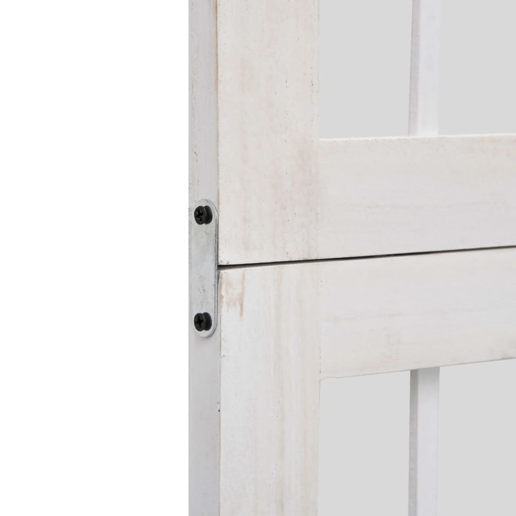 vidaXL Divisorio Ambienti 6Pannelli Bianco Legno Massello di Paulownia