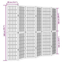 vidaXL Divisorio Ambienti 6Pannelli Bianco Legno Massello di Paulownia