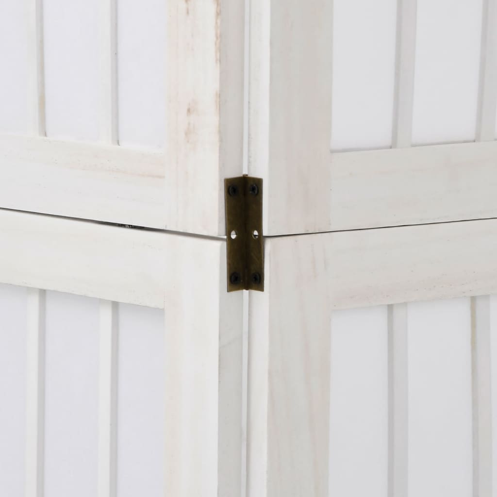 vidaXL Divisorio Ambienti 6Pannelli Bianco Legno Massello di Paulownia