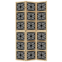 Divisorio Ambienti 3 Pannelli Marrone e Nero Massello Paulownia