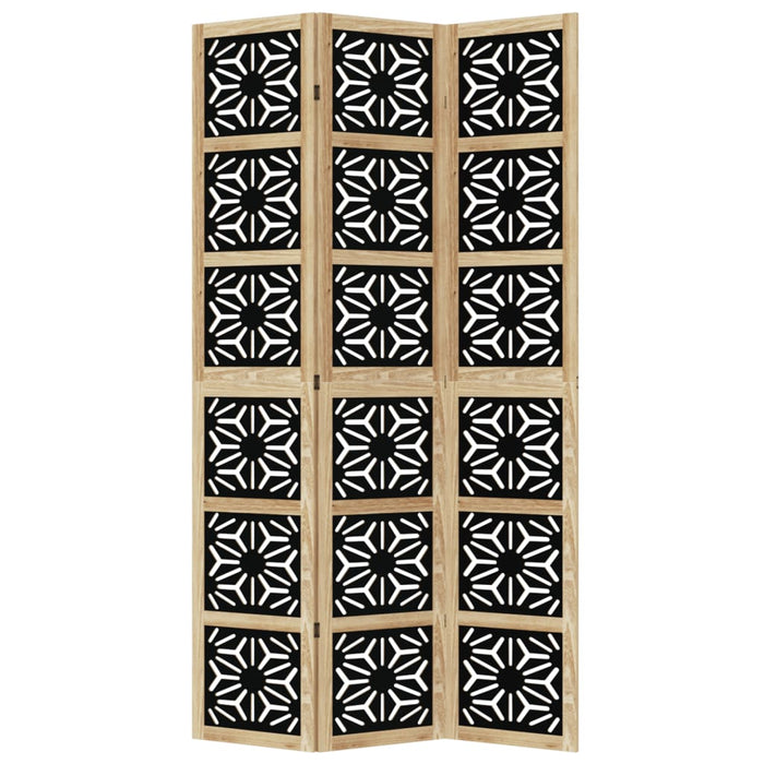 Divisorio Ambienti 3 Pannelli Marrone e Nero Massello Paulownia