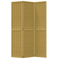 Divisorio Ambienti 3 Pannelli Marrone Scuro Massello Paulownia 358814