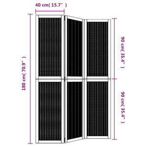 Divisorio Ambienti 3 Pannelli Marrone Scuro Massello Paulownia 358814