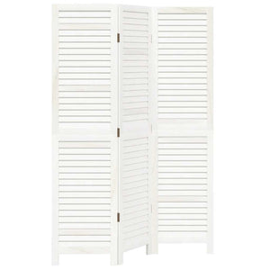 Divisorio Ambienti 3Pannelli Bianco Legno Massello di Paulownia 358829