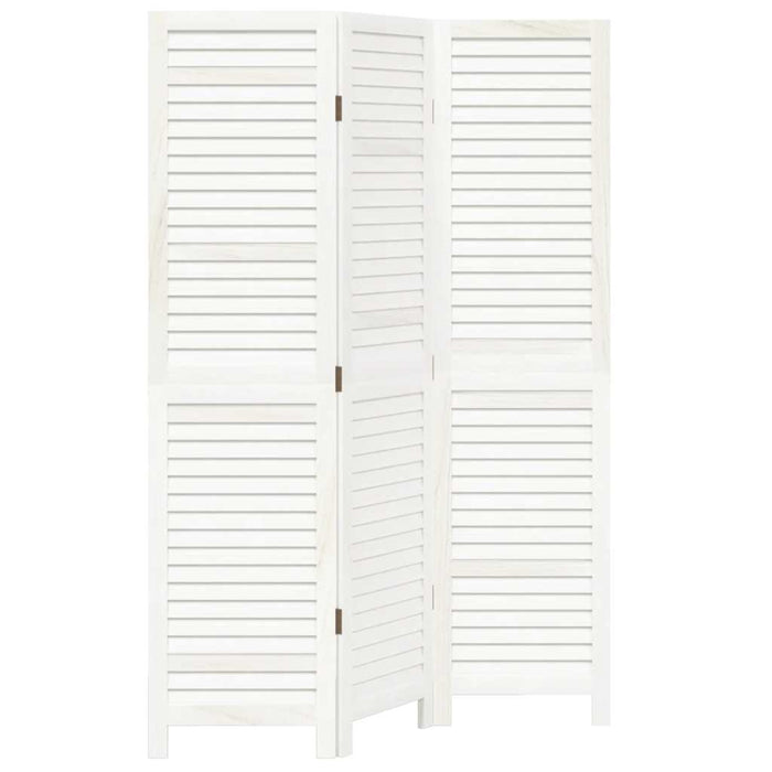 Divisorio Ambienti 3Pannelli Bianco Legno Massello di Paulownia 358829