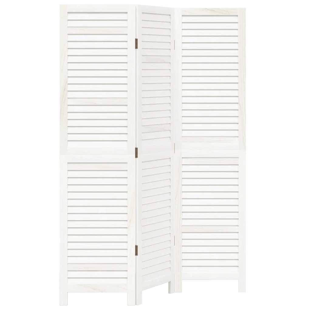 vidaXL Divisorio Ambienti 3Pannelli Bianco Legno Massello di Paulownia