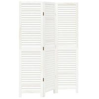 vidaXL Divisorio Ambienti 3Pannelli Bianco Legno Massello di Paulownia