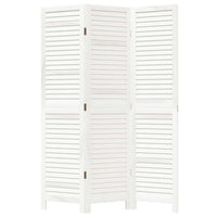 Divisorio Ambienti 3Pannelli Bianco Legno Massello di Paulownia 358829