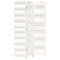 Divisorio Ambienti 3Pannelli Bianco Legno Massello di Paulownia 358830