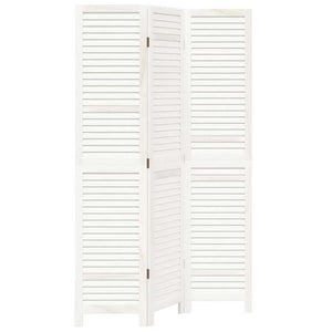 Divisorio Ambienti 3Pannelli Bianco Legno Massello di Paulownia 358830