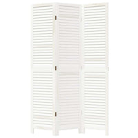 Divisorio Ambienti 3Pannelli Bianco Legno Massello di Paulownia 358830